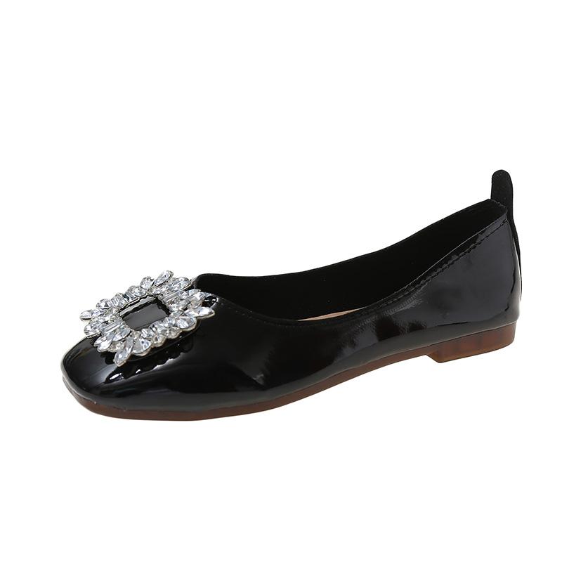 

Летние новые женские туфли-одиночки с квадратной головкой и стразами на высоком каблуке, женские туфли на толстом каблуке для полных ног, широкие, большие размеры для женщин 40 чёрный