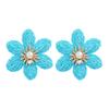 Spring Floral Raffia Earrings – European & American Style for Ladies' Parties