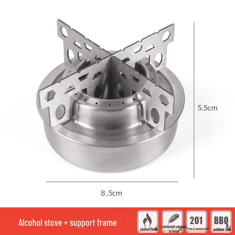Portable Stainless Steel Outdoor Alcohol Stove - Compact Camping & Picnic Bracket