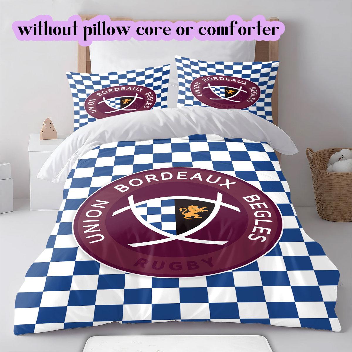 

Rugby Club Union Bordeaux Bègles Pattern Bedding,Quilt Set Quilt Cover Pillowcase Home Birthday Gift (1*duvet cover+2*pillowcase,without core) 135x200cm