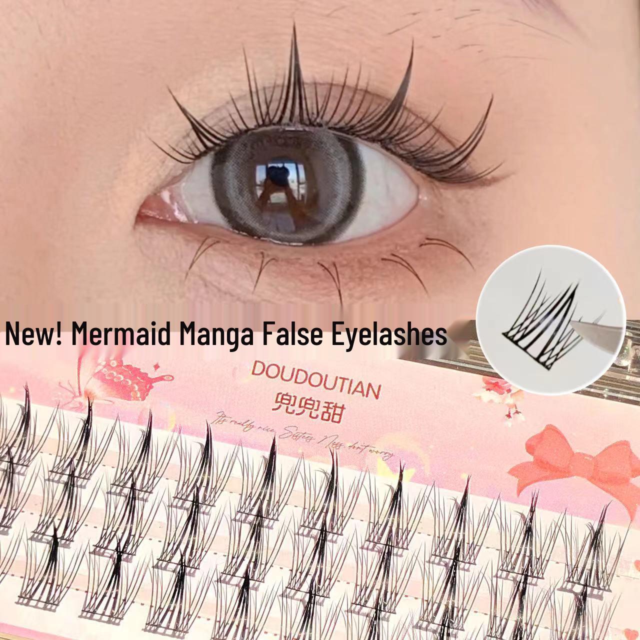

Doudou Sweet Mermaid Самоклеящиеся Натуральные Накладные Ресницы в Стиле Комикс с Эффектом Подводки для Глаз - 5 пар