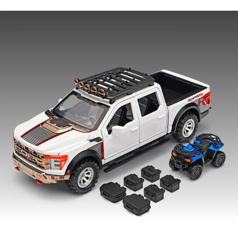 1/24 Ford F150 Off Road Pickup Truck Diecast Model Car Metal Alloy High Simulation Collection Hobby Display Birthday Gift for Friend