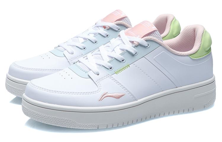 Li Ning Oneplay Elegant Slip Resistant, Breathable, Lightweight Low top Skateboard Shoes Women's Green White AGCR190-3