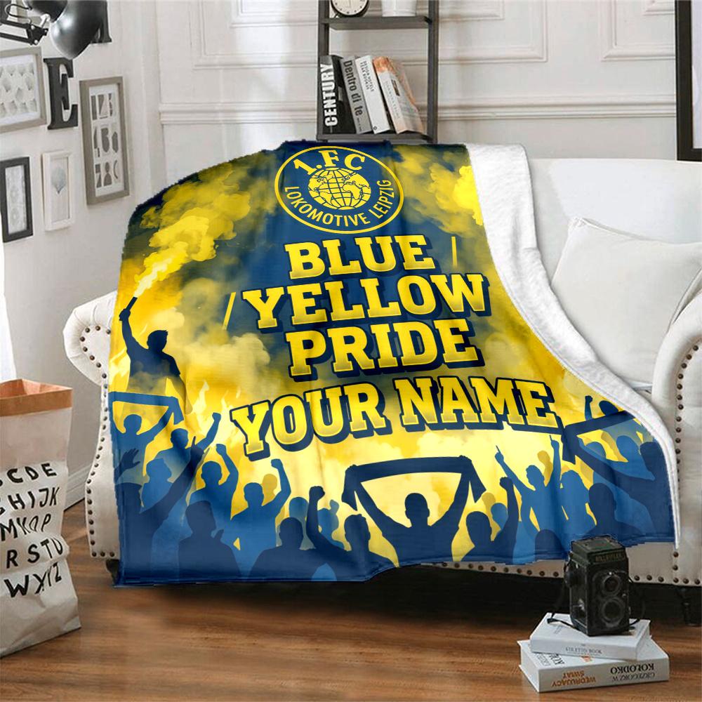 1PC 1 Fc Lokomotive Leipzig Custom Name Patterned Flannel Blanket Suitable For All Seasons for Home Decor Warmth and Comfort Gifts Holiday Present