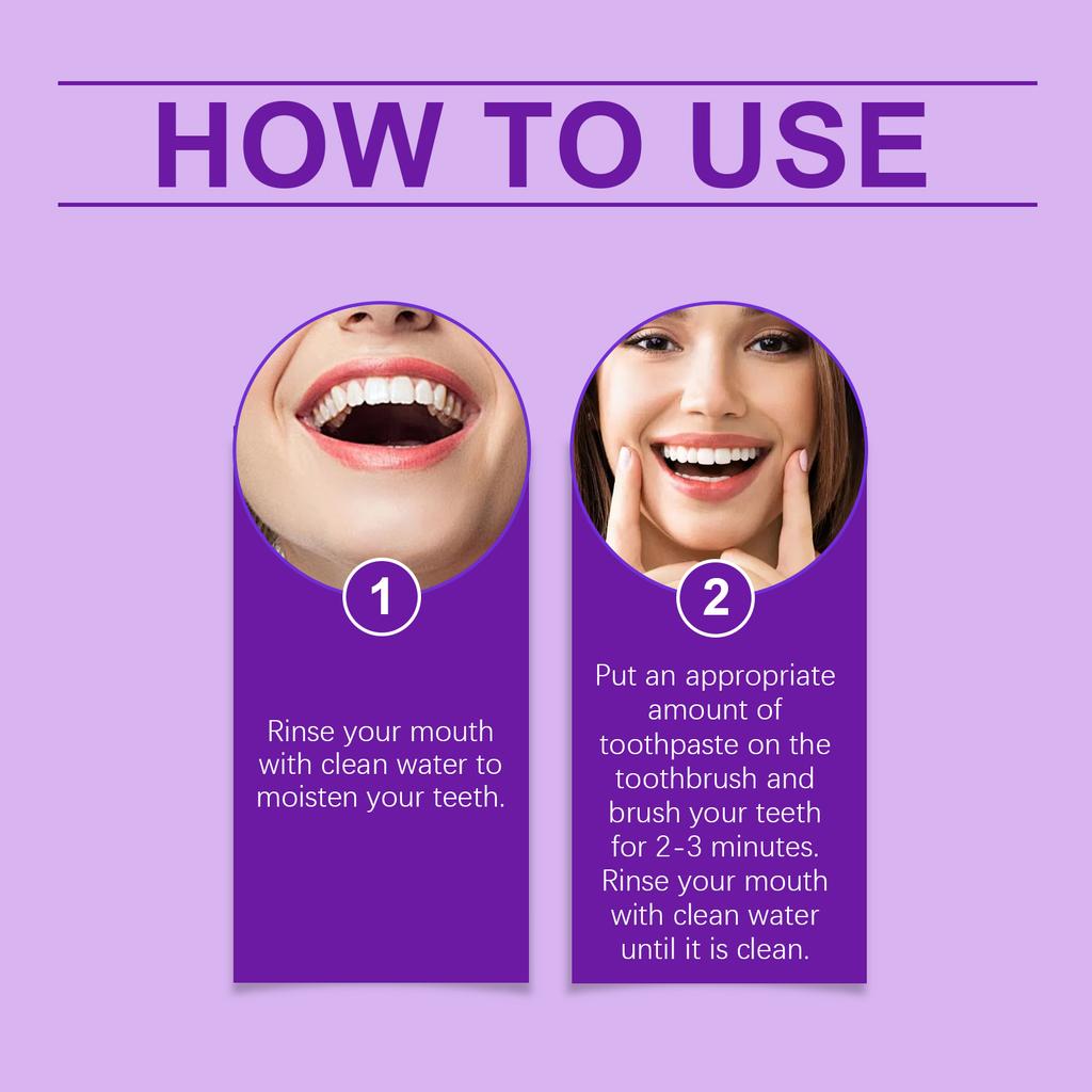 Purple Hydroxyapatite Whitening Toothpaste Removal Plaque Stain Dental Bleaching Cleaning Oral Hygiene Fresh Breath Toothpaste