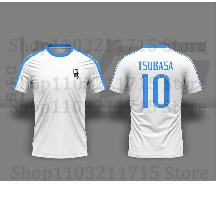 

Tsubasa Atom Hutton Cartoon Animation Anime Football Soccer T-Shirt Jersey Print Sport Vintage Short Sleeve Uniform Cosplay Unisex Men Women S