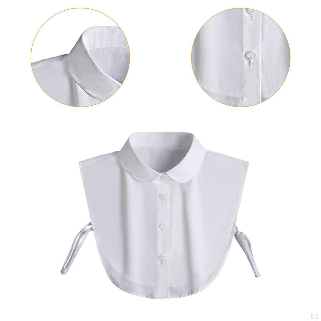 White False Collar Decor Elegant Shirts for Clothes Formal Uniforms