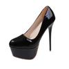 2025 Spring and Autumn New European and American Sexy Thin Heel High Heels Fashion Round Head Shallow Mouth Large Women's Shoes