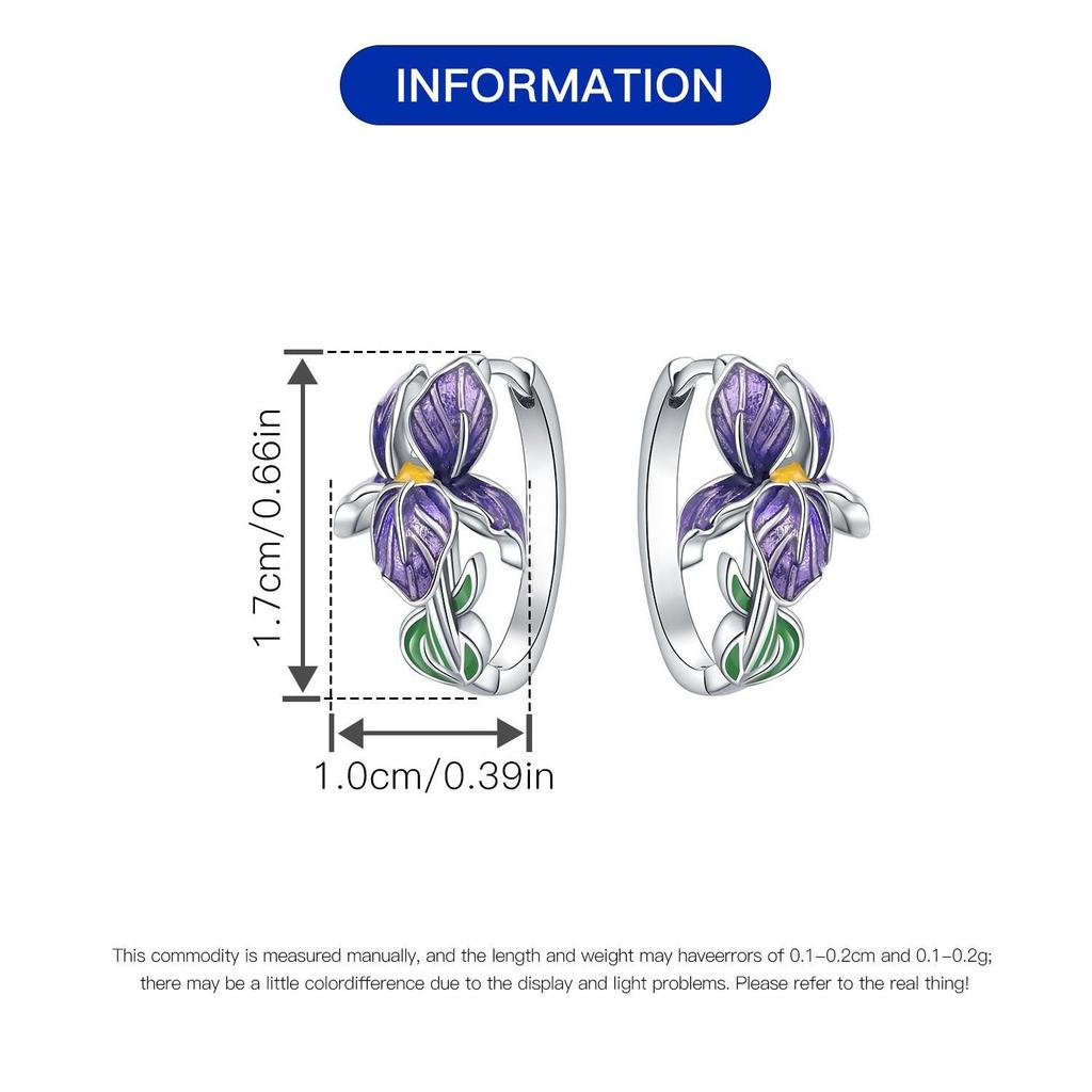 Serie Fiori Viola Gioielli per Orecchini Versatili Cerchi per Donne Gioielli Fini Regali per Feste di Compleanno