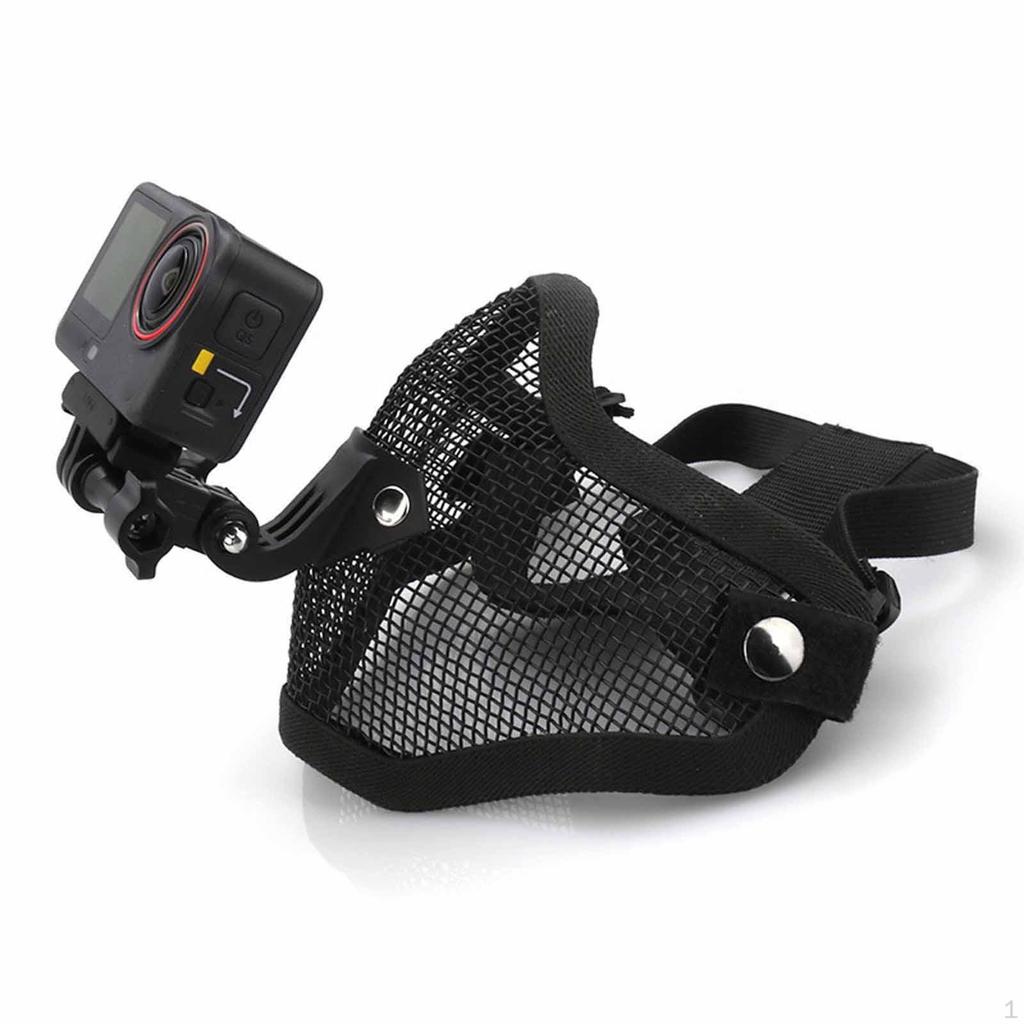 Mesh Face Mask with Mount Universal Adjustable for Running Outside Recording