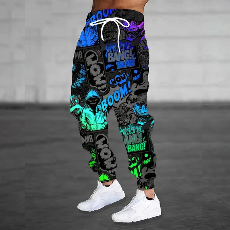 

Весна Осень Мужские 3D Цифровой Принт Jogger Спортивные Штаны Мужские Повседневные Беговые Брюки Молодежные Мужские Спортивные Брюки Хип-Хоп M синий