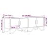 VidaXL Meuble TV chêne fumé 122x34x41 cm bois d'ingénierie, support TV, buffet TV, meuble multimédia, banc TV, meuble hifi, 848586
