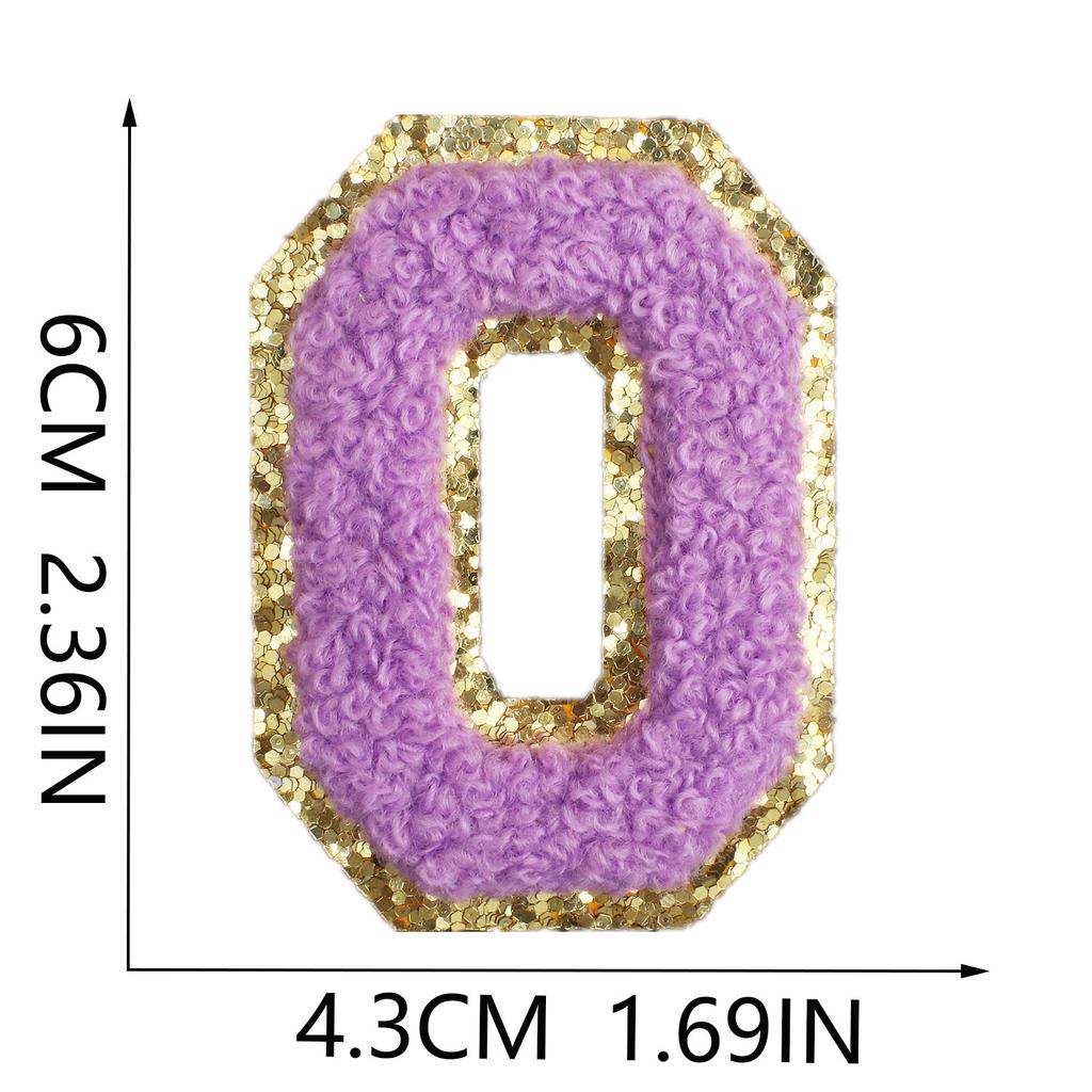 6Cm English Letter Towel Embroidery Patch Sticker Purple Letter Computer Embroidery Label Ironing Embroidery Chapter