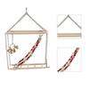 Bird Ladder Swing Toy Wooden Multicolor Bead Parrot Hanging Swing Toy Accessories for Pet Bird Cage