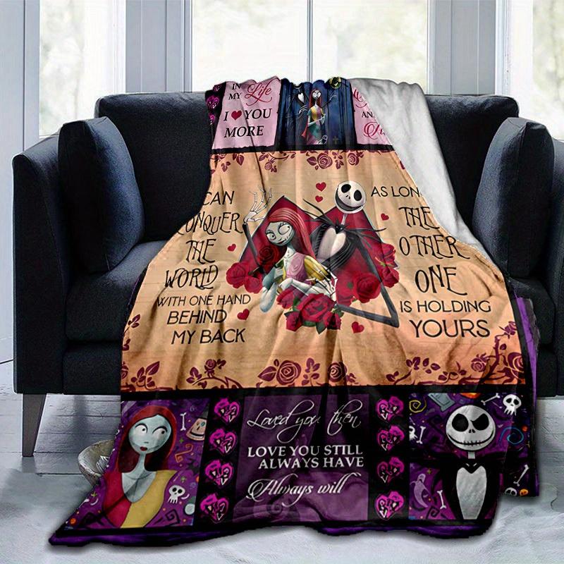 1pc, Cozy Nightmare Before Christmas Home Decor Blanket: Perfect Gift for Bedroom, Living Room, Travel, Camping, Car