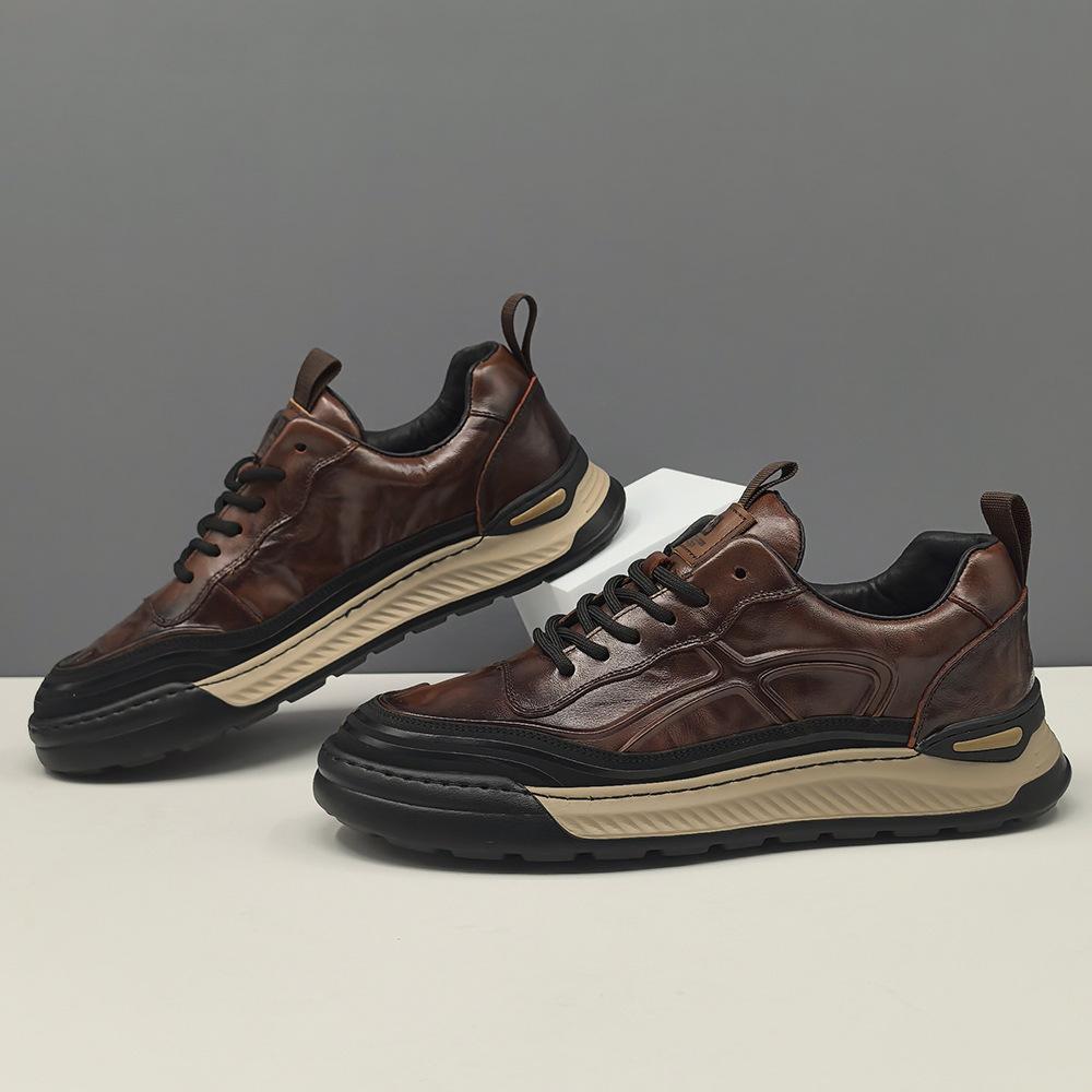 Men's Genuine Leather Casual Shoes Luxury Designer Non Slip Walking Shoes Breathable Outdoor Loafers Business Driving Sneakers