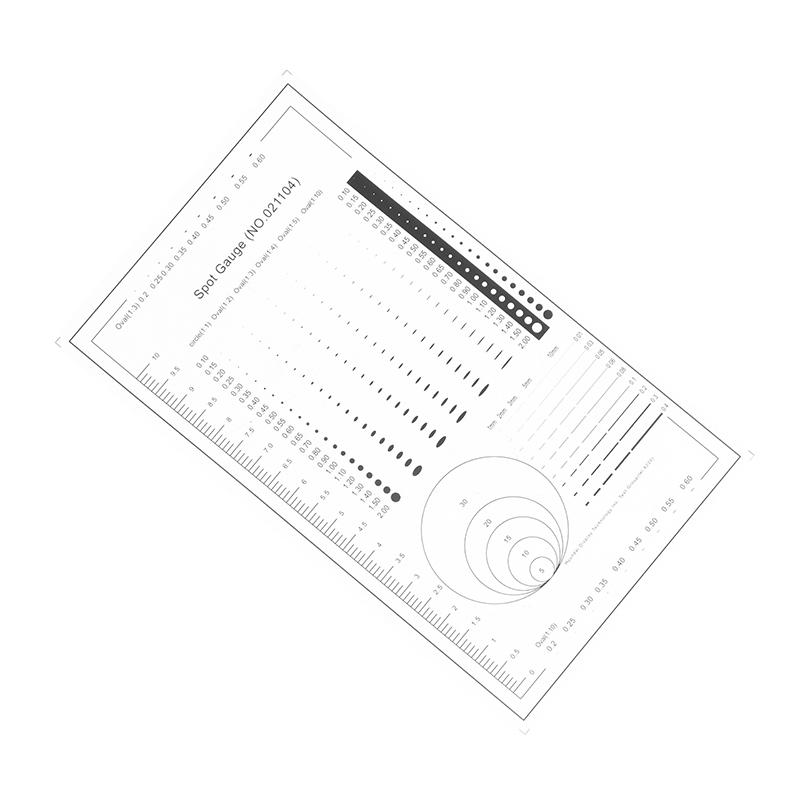 1/2Pcs Spot Gauge Comparison Card Ruler Point Dot Line Gauge Scratched Area Circle Ellipse Diameter Width Thickness Micrometer