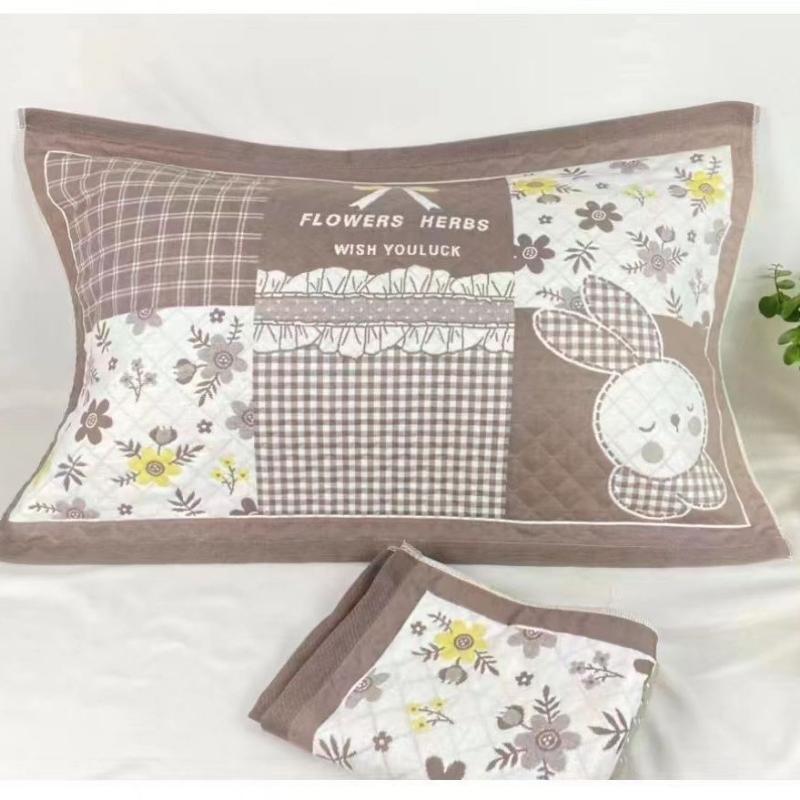 One Pair Pure Cotton Gauze Pillow Towel Cartoon Soft Household Dormitory Pillow Towels Pillow Covers