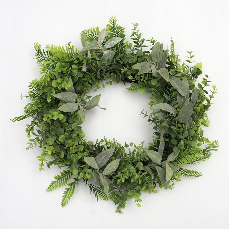 Plastic Simulation Rattan Eucalyptus Vine Circle Living Room Decoration Simulation of Green Plants