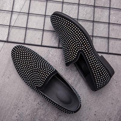 Neue Mode Kristall Glänzend Herren Freizeit Slipper Loafers Männlich Party Lederschuhe Gesellschaftsschuhe Sommer Weich Atmungsaktiv Kleiderschuhe