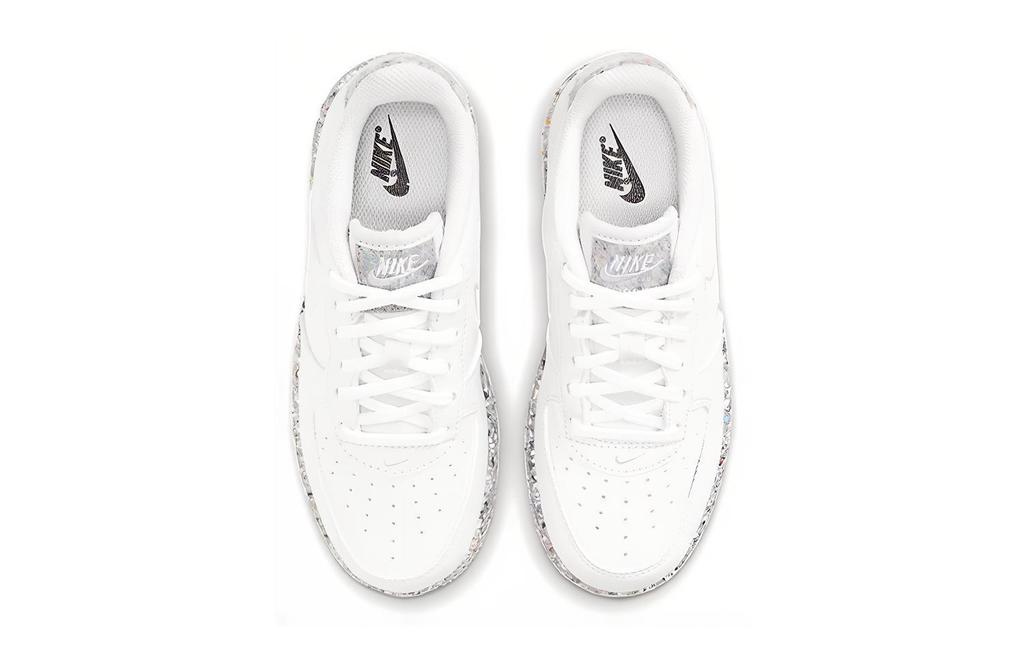 Nike Air Force 1 Pelle Marmo Basse Scarpe da Skateboard per Bambini Bianco Grigio Bambini Età 3 7 Anni DB4597-100
