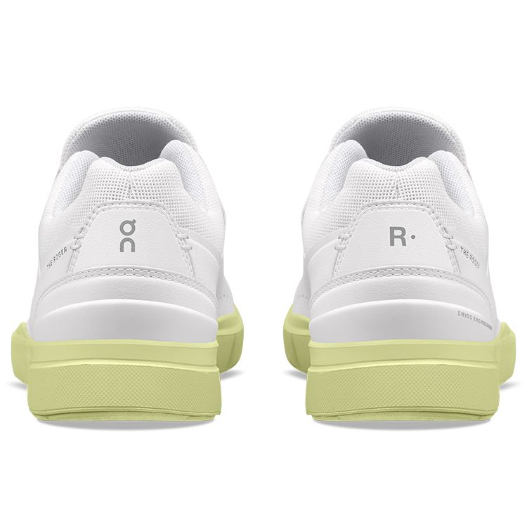 On Roger Synthetisches Leder N-Slip Abriebfest Leicht Low-Top Sneakers Damen Sneakers Weiß Grasgelb 48.98958