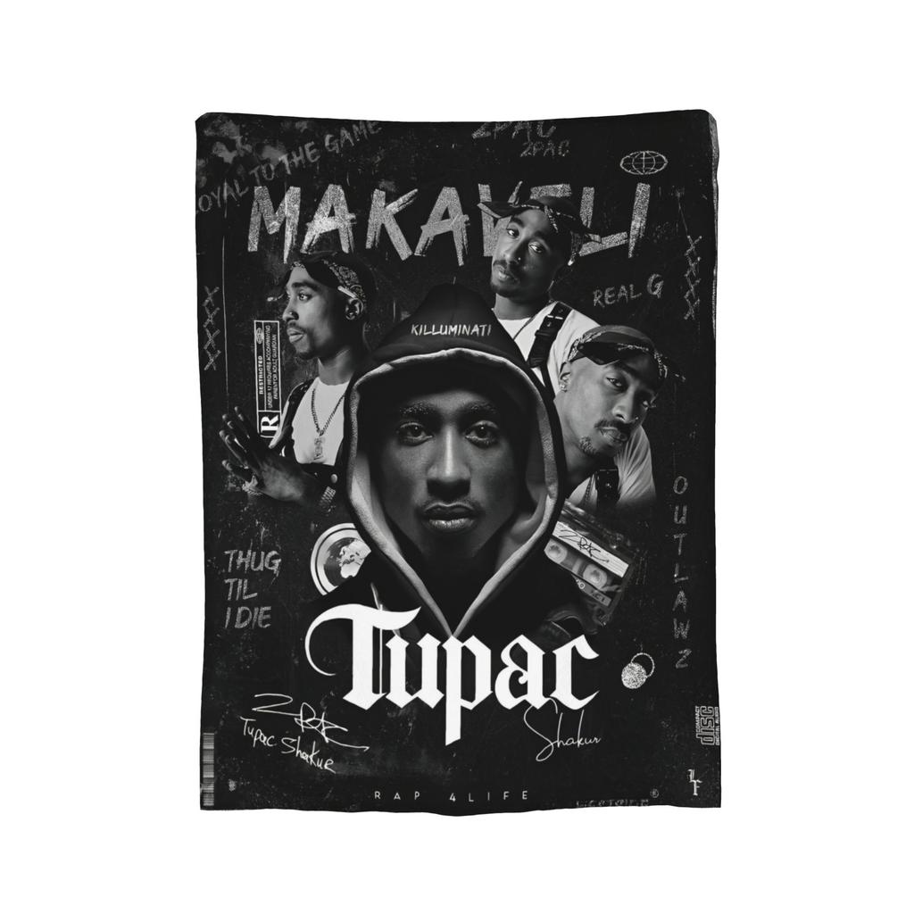 Rapper Tupac  Blanket Flannel 2pac Hip Hop Super Warm Throw Blanket for Outdoor Travel Bedroom Quilt