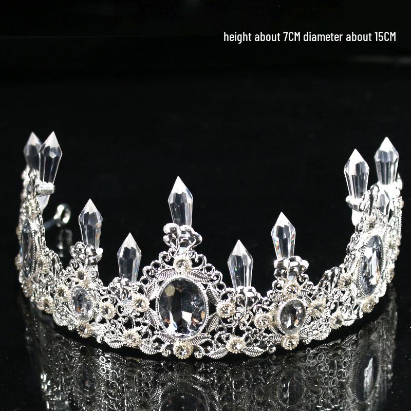 Children's Pearl Crystal Tiara Headband - Birthday Crown Cake Decoration and Adult Hair Accessory