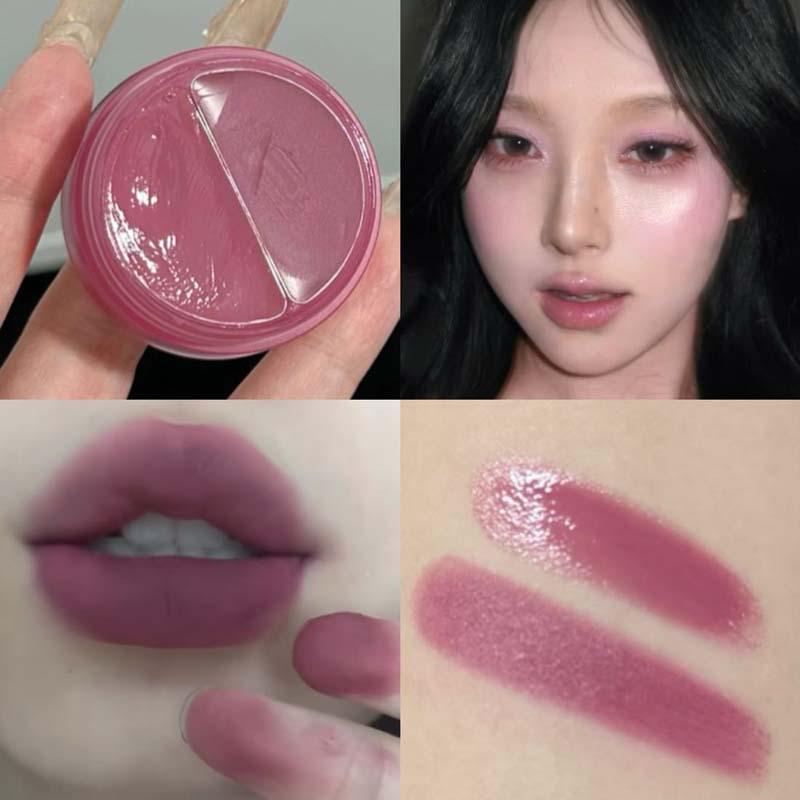 HERORANGE Peach Gauze Lip & Cheek Cream: Korean-Style Watery Matte Lip Mud & Two-Color Blush