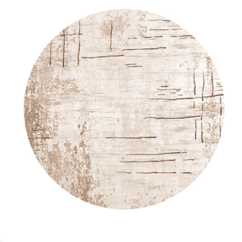 Cream Style Bedroom Decor Round Carpet Light Luxury Carpets for Living Room Anti-slip Lounge Plush Floor Mat Home Thick Soft Rug