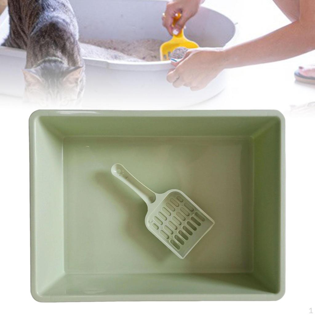 Toilet Pet Litter Tray Pan with Scoop, Bedpan Deep Loo Container for Doggy, Kitten, Kitty