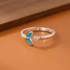 New Creative Beautiful Sweet Blue Fishtail 925 Sterling Silver Jewelry Fashion Fish Crystal Personality Opening Rings    R070