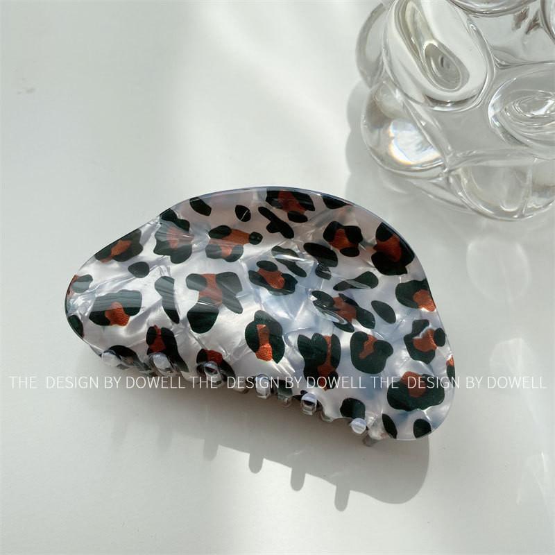Vintage Chic Leopard Print Hair Clip For Women Handmade Acetate Hair Accessory
