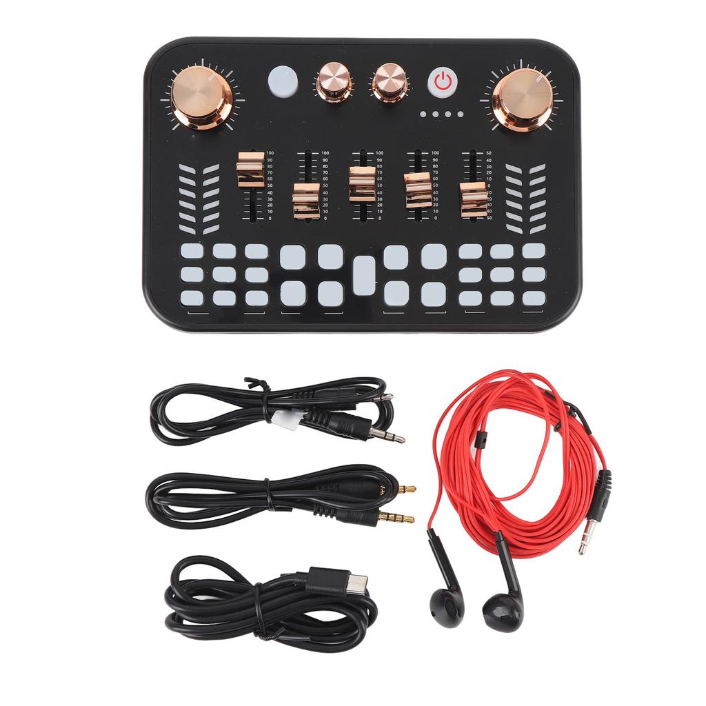 Podcast Soundboard Ausrüstungs-Bundle Multifunktionale Live-Streaming-Soundkarte mit Bluetooth-Sprache