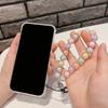 Anti-lost Lanyard Phone Key Short Wrist Pendant Colorful Macaron Round Bead Pendant Women's Hand-held Chain Mobile Phone Lanyard