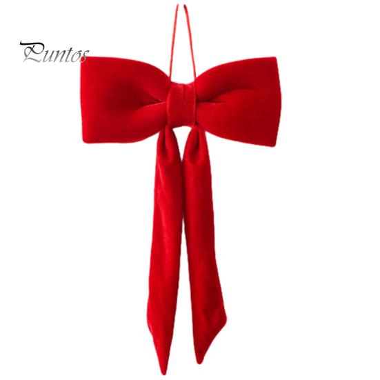 Christmas Garland Hanging Ornaments Velvet Bow Decoration, Soft Plush Xmas Tree Nordic Style Holiday Ornament for DIY Wall, Mirror, Wreath,