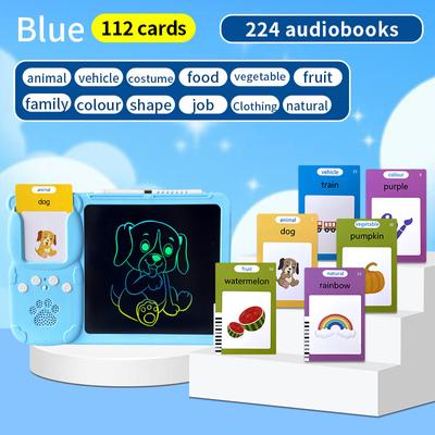 2 In 1 Talking Flash Cards Early Toys Preschool Learning Reading Machine LCD Drawing Board Graffiti Sketchpad Toys