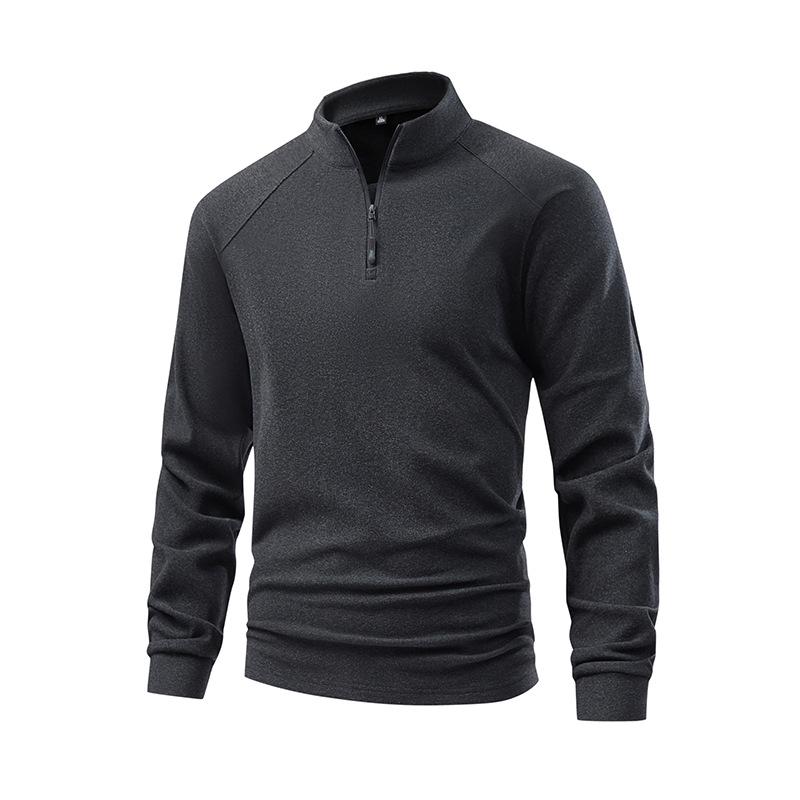 Nové tričko s dlouhým rukávem s kulatým výstřihem, jednobarevné, jednoduché, ležérní a všestranné, pro muže na jaro a podzim