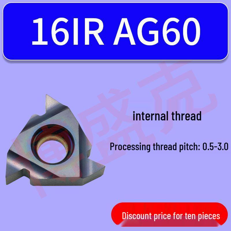 CNC High Hardness Threading Inserts for Internal/External Use (16ER/IRAG60) 1.5/2.0/2.5 Sizes, 40-60° Angles