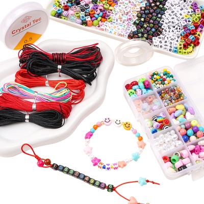 DIY Armband Halskette Schmuckherstellung Set mit Perlen, Anhängern und Schnüren