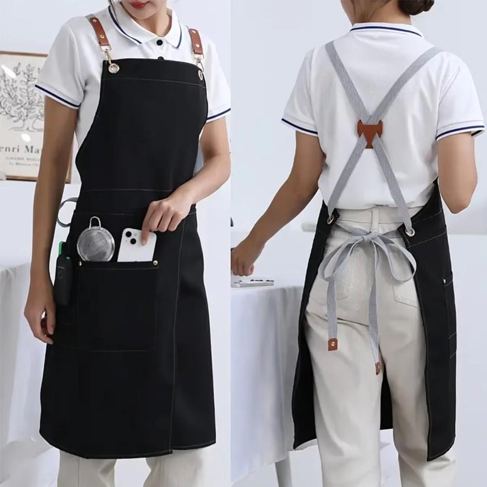 Waterproof Chef's Apron with Pockets Uniform Apron Stylish Work Apron  for restaurants, caf