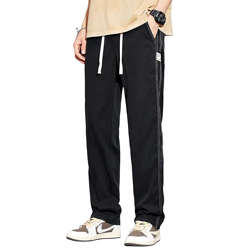 

[W Wonyo] Popularity tencel pants men s slacks cool wide pants Relaxing easy pants nimble Trousers Cool touch sensation summer clothes bottoms