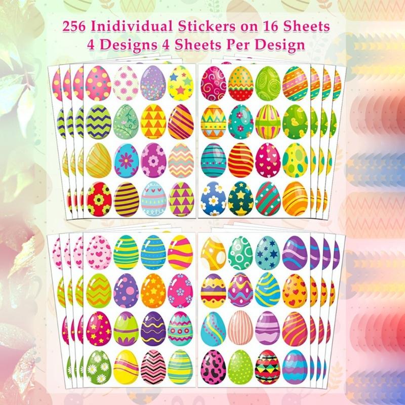 512Pcs Eggs Sticker for Kid Adult Wrapping Sticker Festival Party Decoration Sticker for Seal Envelope Card Packaging