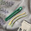 Square Clip + Colored Hairpin 2-piece Set (Green)