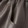 Leather Pants for Women Elastic High Waist Long Trousers Plus Size Thickened Stretchy Versatile Casual Wide Leg Pants