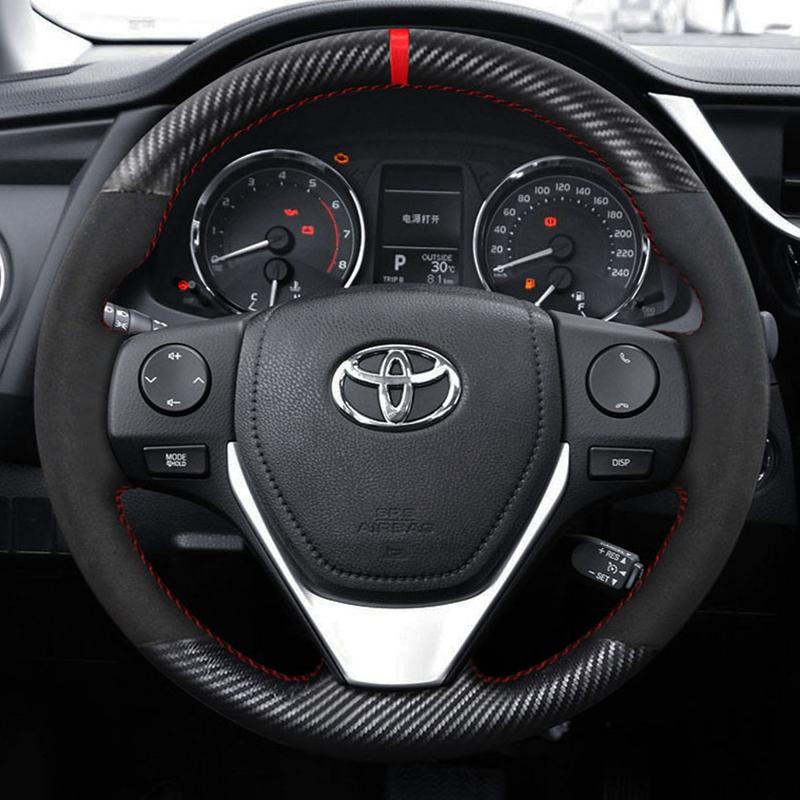 Custom Car Steering Wheel Cover 100% Fit For Toyota 2013-2018 Corolla 2014-2019 Corolla iM (US) 2017-2018 Auris Car Accessories