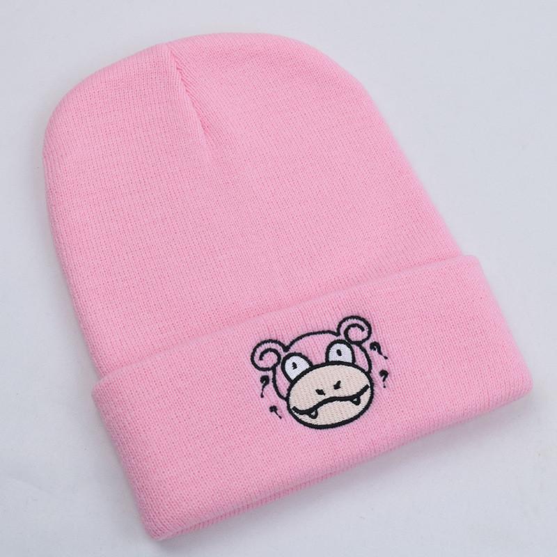 Pokemon Psyduck Slowpoke Embroidered Knit Hat For Winter Warmth And Windproof Protection
