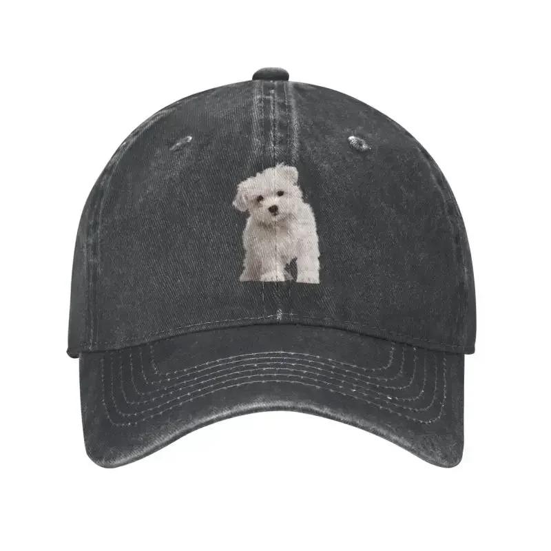 Cotton Maltese Dog Baseball Cap Outdoor Women Men's Adjustable Dad Hat Summer