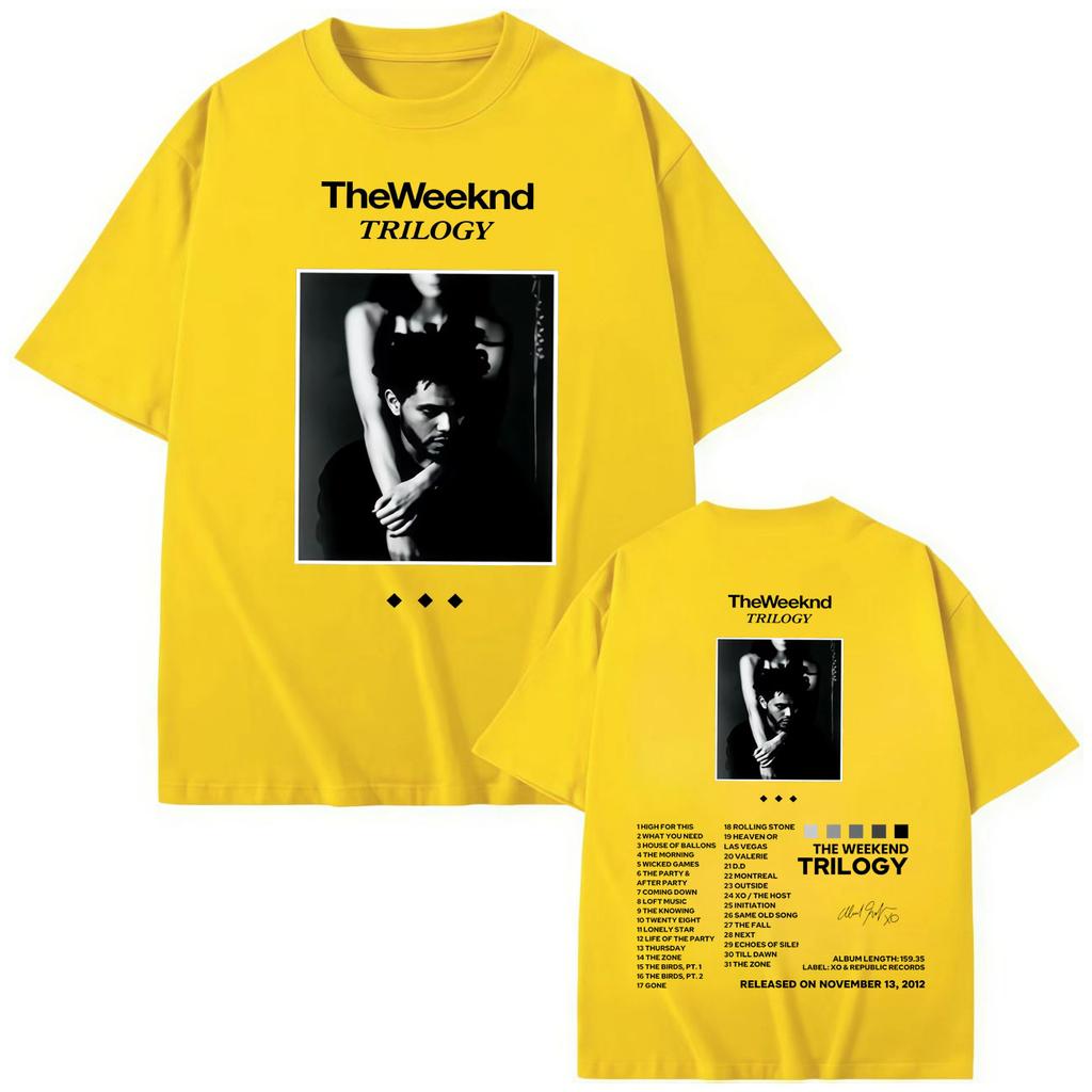 Rapper The Weeknd Merchandising de Álbum Camiseta Moda Hip Hop Vintage Camisetas de Manga Corta Algodón de Alta Calidad Camiseta Oversize