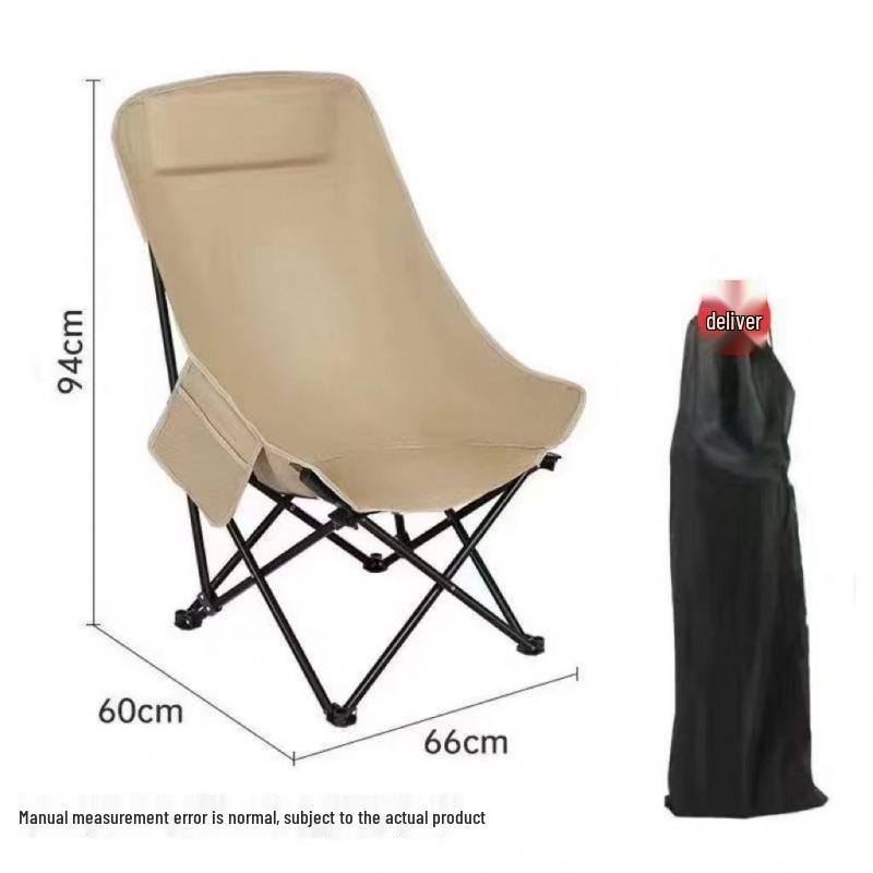 Tragbarer Falt-Mondstuhl mit hoher Rückenlehne für Outdoor, Camping, Picknicks, Strand und Angeln